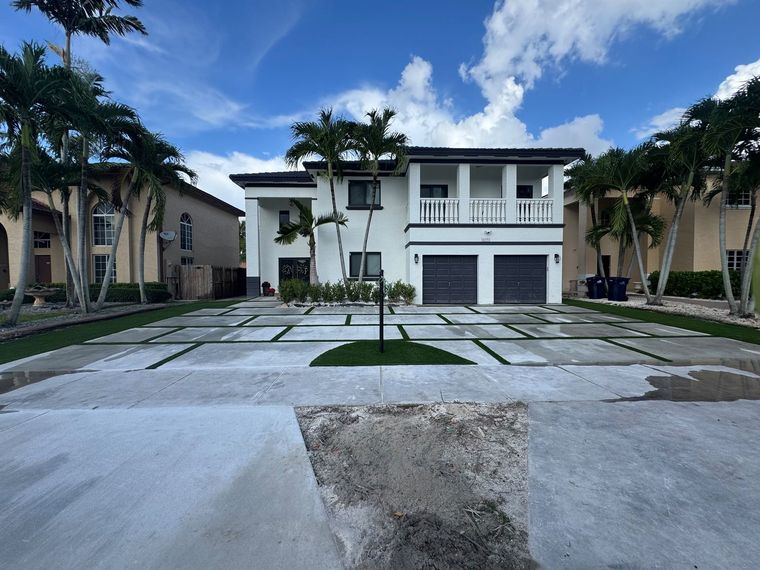 Driveway and turf, finished